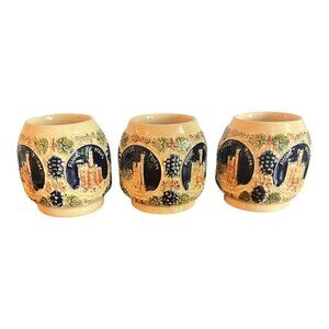 Gerzit Gerz Castles On The Rhine Vintage Beer Stein Mug Set Of 3 Made In Germany